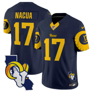 Men's Los Angeles Rams #17 Puka Nacua Navy 2025 F.U.S.E. V2 Limited Stitched Football Jersey