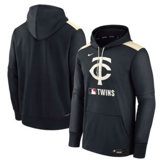 Men's Minnesota Twins Navy Collection Performance Pullover Hoodie 1