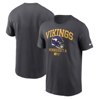 Men's Minnesota Vikings Anthracite Helmet Essential T-Shirt