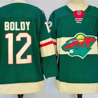 Men's Minnesota Wild #12 Matt Boldy Green 2024-25 Home Stitched Hockey Jersey