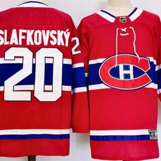 Men's Montreal Canadiens #20 Juraj Slafkovsky Red 2024-25 Stitched Jersey