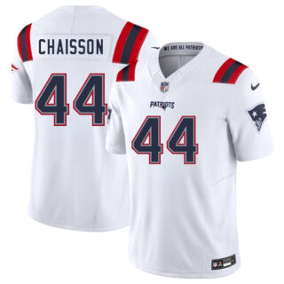 Men's New England Patriots #44 K'Lavon Chaisson White 2025 F.U.S.E. Vapor Limited Stitched Football Jersey