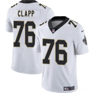 Men's New Orleans Saints #76 Will Clapp White 2025 Vapor Limited Stitched Football Jersey