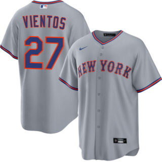 Men's New York Mets #27 Mark Vientos Grey 2025 Limited Stitched Baseball Jersey
