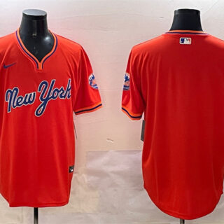 Men's New York Mets Blank Orange 2025 Spring Training Stitched Baseball Jersey