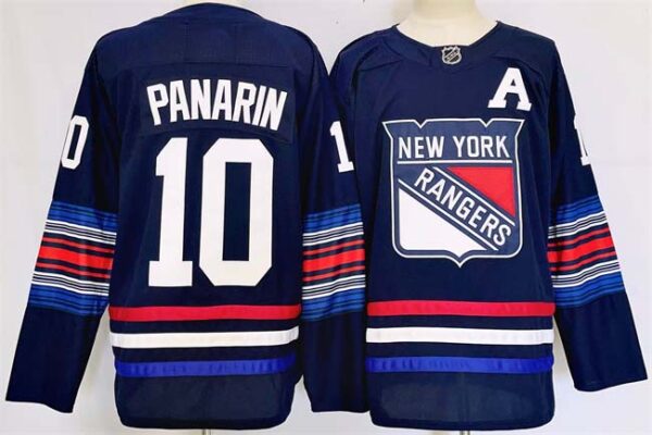 Men's New York Rangers #10 Artemi Panarin Navy 2024-25 Stitched Jersey