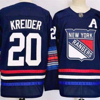 Men's New York Rangers #20 Chris Kreider Navy 2024-25 Stitched Jersey