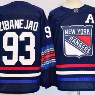 Men's New York Rangers #93 Mika Zibanejad Navy 2024-25 Stitched Jersey