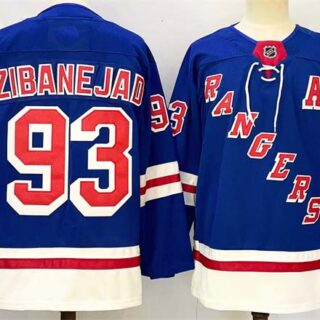 Men's New York Rangers #93 Mika Zibanejad Royal 2024-25 Home With A Patch Stitched Hockey Jersey
