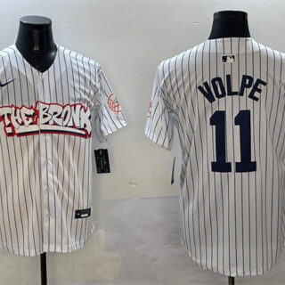 Men's New York Yankees #11 Anthony Volpe White Bronx Graffiti Vapor Limited Stitched Baseball Jersey