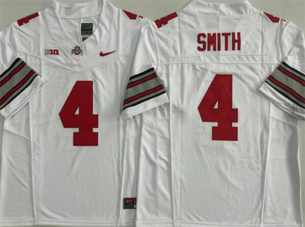 Men's Ohio State Buckeyes #4 Jeremiah Smith White 2025 F.U.S.E. Limited Stitched Jersey