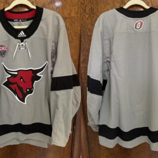 Men's Omaha Mavericks Grey Stitched Hockey Jersey