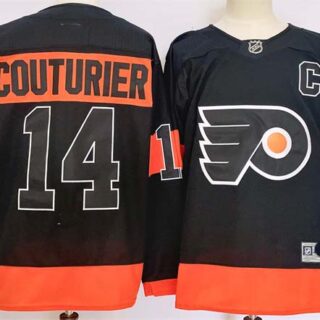Men's Philadelphia Flyers #14 Sean Couturier Black 2024 Stitched Jersey