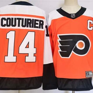 Men's Philadelphia Flyers #14 Sean Couturier Orange 2024 Stitched Jersey
