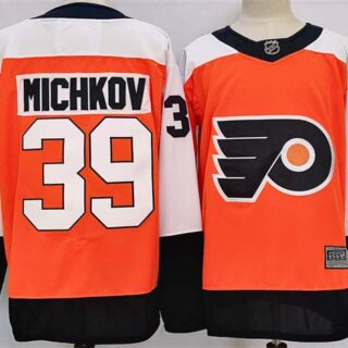 Men's Philadelphia Flyers #39 Matvei Michkov Orange 2024 Stitched Jersey