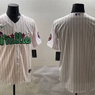 Men's Philadelphia Phillies Blank White Phanatic Cool Base Stitched Jersey