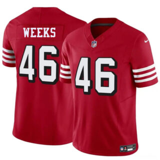 Men's San Francisco 49ers #46 Jon Weeks New Red 2025 F.U.S.E. Vapor Untouchable Limited Stitched Football Jersey