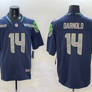 Men's Seattle Seahawks #14 Sam Darnold Navy 2025 Vapor Limited Stitched Football Jersey
