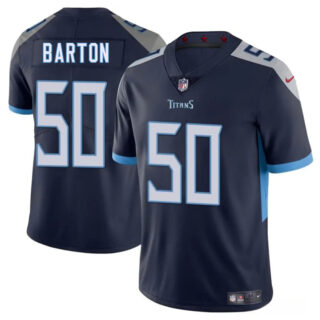 Men's Tennessee Titans #50 Cody Barton Navy 2025 Vapor Limited Stitched Football Jersey