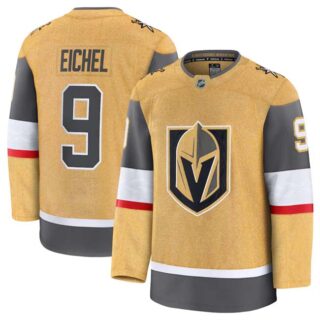 Men's Vegas Golden Knights #9 Jack Eichel Gold 2024-25 Home Stitched Hockey Jersey