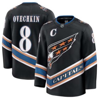 Men's Washington Capitals #8 Alexander Ovechkin Black 2024-25 Alternate Stitched Hockey Jersey