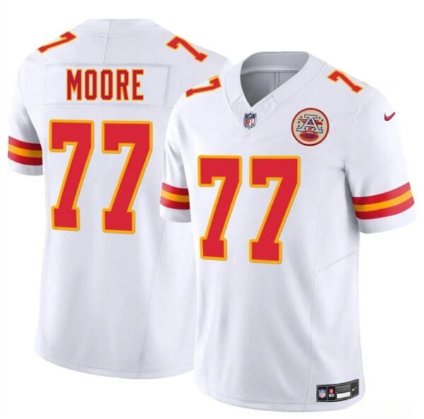 Men's Kansas City Chiefs #77 Jaylon Moore White 2025 F.U.S.E. Vapor Untouchable Limited Stitched Football Jersey