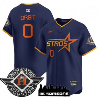 Men's Houston Astros #0 Orbit Navy 2025 City Connect Limited Stitched Baseball Jersey