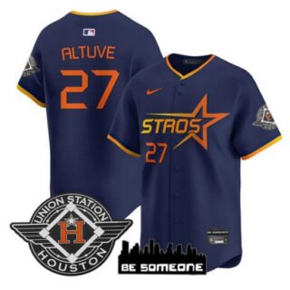 Men's Houston Astros #27 Jose Altuve Navy 2025 City Connect Limited Stitched Baseball Jersey