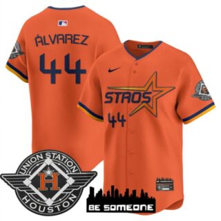 Men's Houston Astros #44 Yordan Alvarez Orange 2025 City Connect Limited Stitched Baseball Jersey