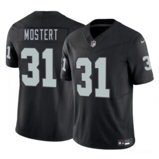 Men's Las Vegas Raiders #31 Raheem Mostert Black 2025 F.U.S.E. Vapor Football Stitched Jersey