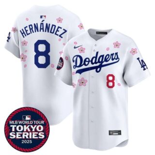 Men's Los Angeles Dodgers #8 Enrique Hernandez 2025 Tokyo Series Baseball White Jersey