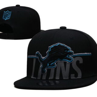 NFL Detroit Lions Snapback Hat Black Blue