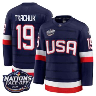 USA 4 Nations Face-Off 2025 Premium Matthew Tkachuk 19 All Stitched Jersey