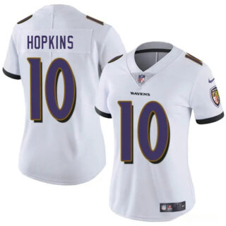 Women's Baltimore Ravens #10 DeAndre Hopkins White Vapor Football Jersey(Run Small)