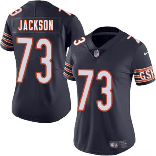 Women's Chicago Bears #73 Jonah Jackson Navy 2025 Vapor Stitched Jersey(Run Small)