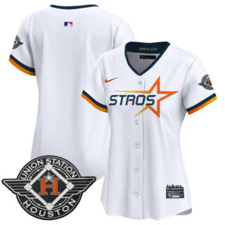 Women's Houston Astros Blank White 2025 City Connect Limited Stitched Baseball Jersey(Run Small)