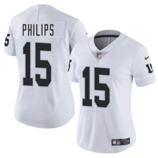 Women's Las Vegas Raiders #15 Kyle Philips White 2025 Vapor Stitched Jersey(Run Small)