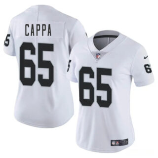 Women's Las Vegas Raiders#65 Alex Cappa White 2025 Vapor Stitched Jersey(Run Small)