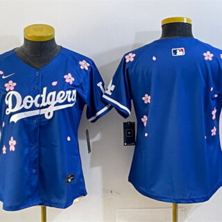Women's Los Angeles Dodgers Blank Royal 2025 Tokyo Series Limited Stitched Baseball Jersey(Run Small)