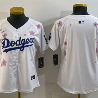 Women's Los Angeles Dodgers Blank White 2025 Tokyo Series Limited Stitched Baseball Jersey(Run Small)