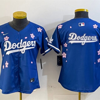 Women's Los Angeles Dodgers Team Big Logo Royal 2025 Tokyo Series Limited Stitched Baseball Jersey(Run Small)