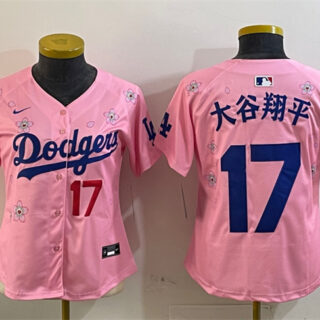 Youth Los Angeles Dodgers #17 Shohei Ohtani Pink 2025 Tokyo Series Limited Stitched Baseball Jersey