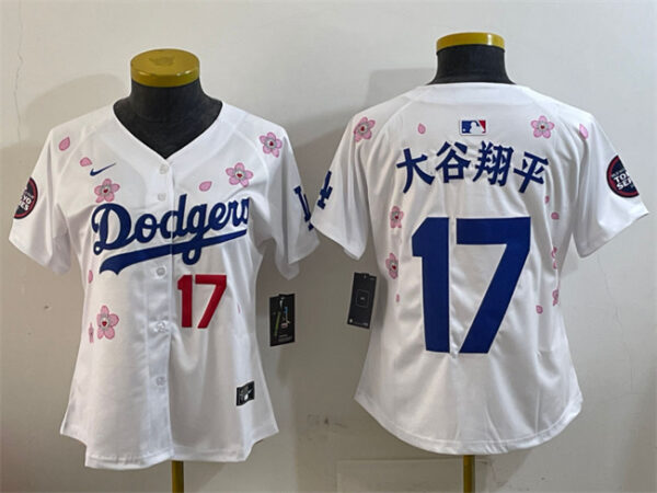 Youth Los Angeles Dodgers #17 Shohei Ohtani White 2025 Tokyo Series Limited Stitched Baseball Jersey