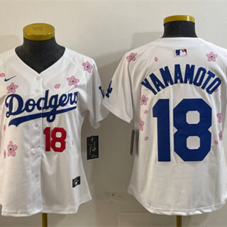 Youth Los Angeles Dodgers #18 Yoshinobu Yamamoto White 2025 Tokyo Series Limited Stitched Baseball Jersey