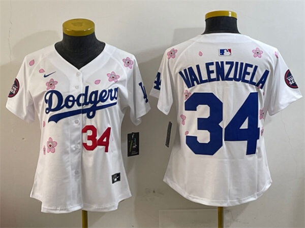 Youth Los Angeles Dodgers #34 Fernando Valenzuela White 2025 Tokyo Series Limited Stitched Baseball Jersey