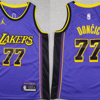 Youth Los Angeles Lakers #77 Luka Doncic Purple 2025 City Edition Stitched Basketball Jersey