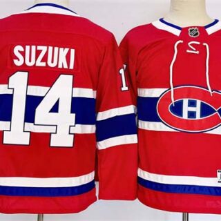 Youth Montreal Canadiens #14 Nick Suzuki Red 2024-25 Stitched Jersey