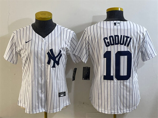 Youth New York Yankees #10 Goduti White Cool Base Stitched Jersey