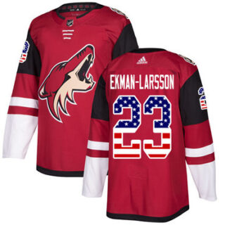 Youth Arizona Coyotes #23 Oliver Ekman-Larsson Maroon Home Authentic USA Flag Stitched NHL Jersey