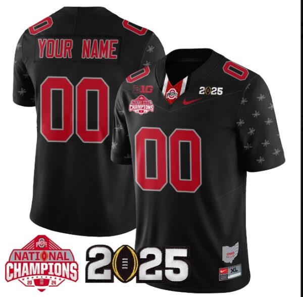 Custom Ohio State Buckeyes 2024 National Champions Limited Jersey N2 Black Limited